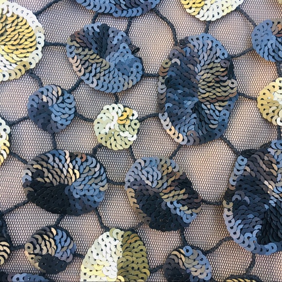 BCBGMaxAzria Sequin Round Black Gold Pencil Skirt - Picture 7 of 8